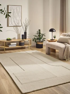 Taastrup Moderner Teppich, Natural/White