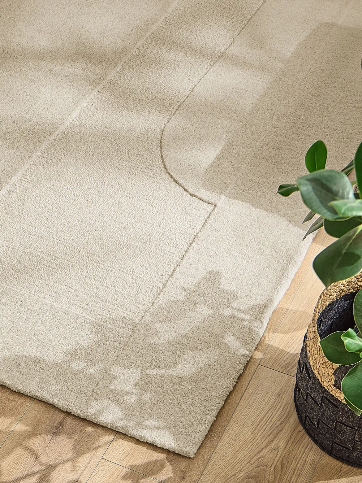Taastrup Moderner Teppich, Natural/White