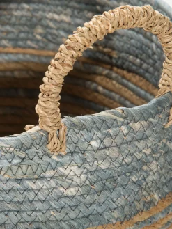 Tjira Korb, Natural/Blue