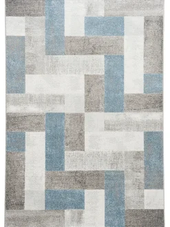 Urban Maze Moderner Teppich, Blue Avenue