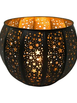 Verano Windlicht, Black/Gold