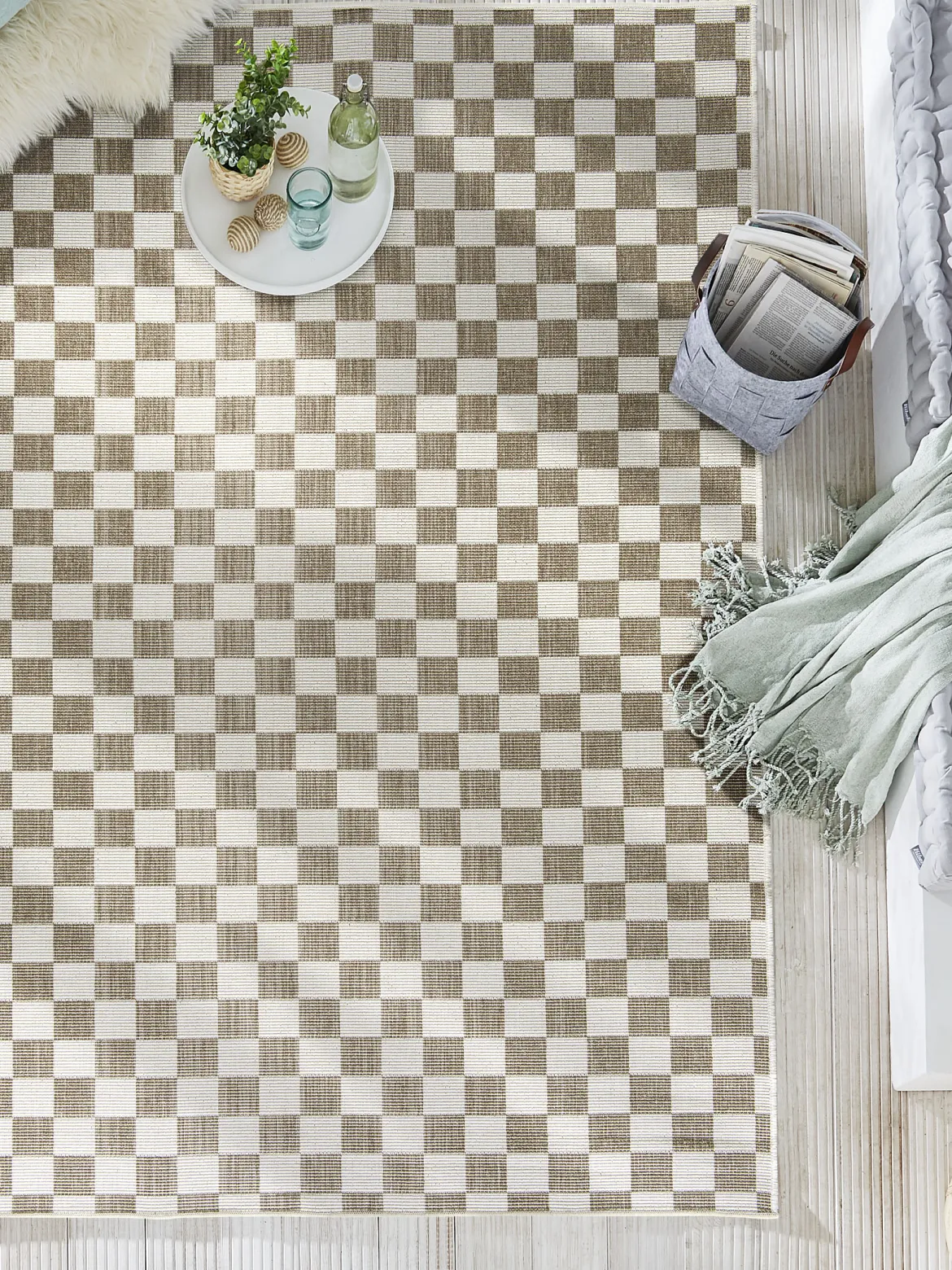 Waikato Outdoor-Teppich, Braun/Weiss