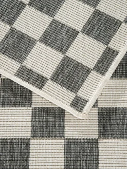 Waikato Outdoor-Teppich, Grau-Weiss