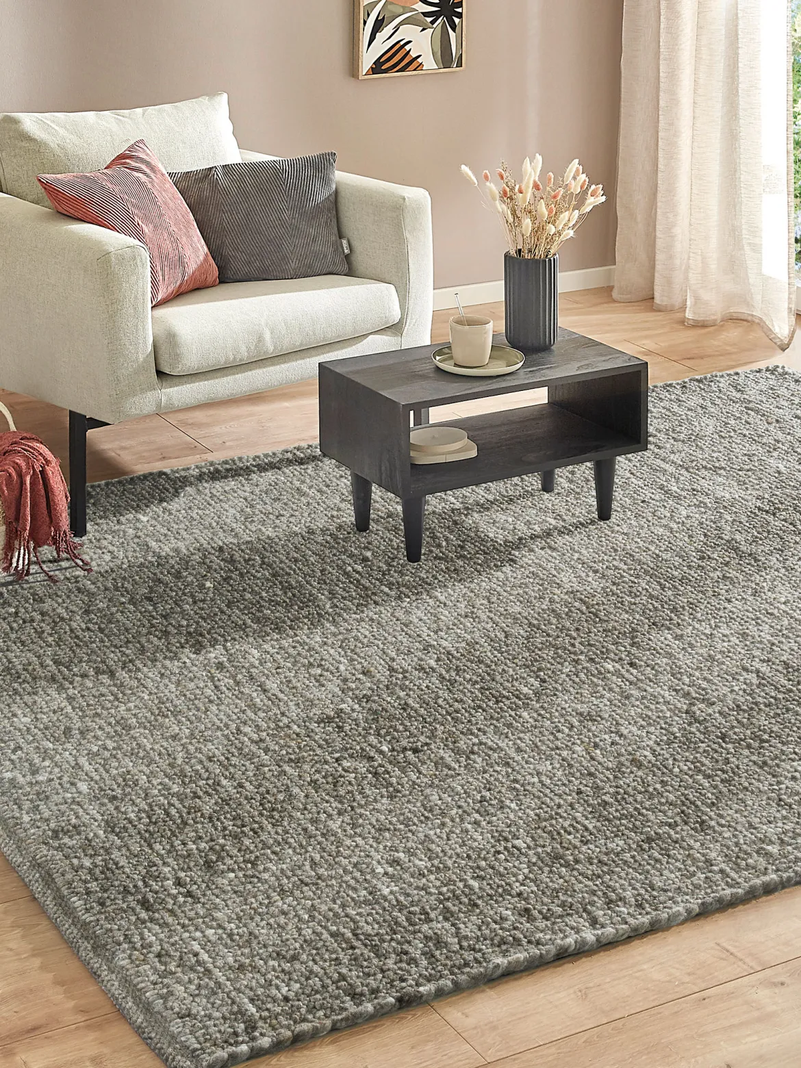 Walsertal Woll-Teppich, Taupe