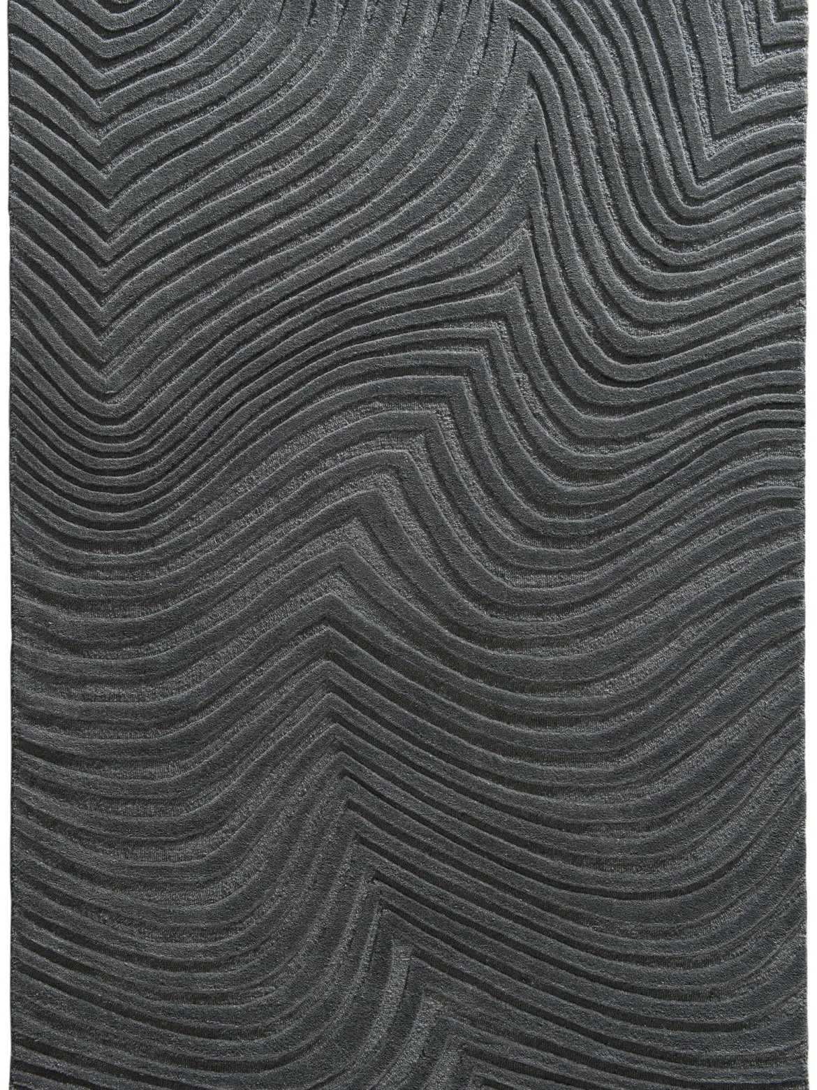 Wavy Woll-Teppich, Dark Grey