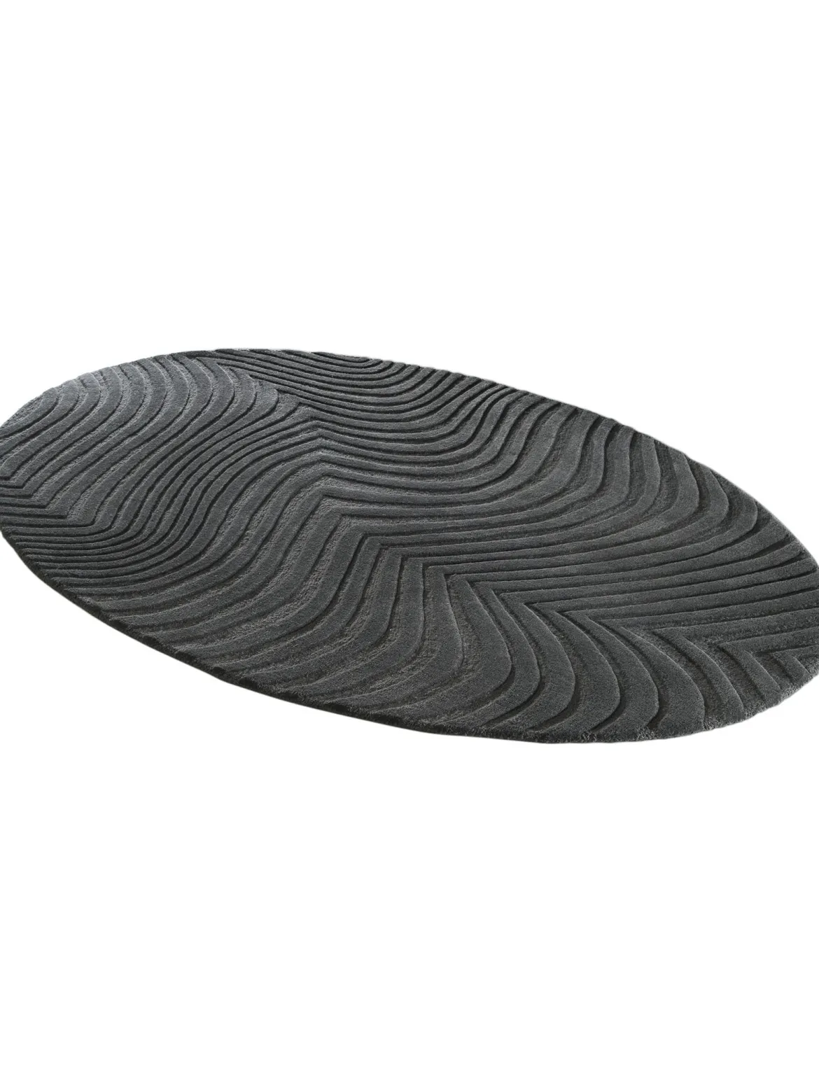 Wavy Woll-Teppich, Dark Grey